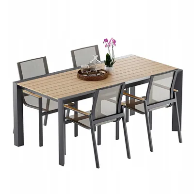 Zdjęcie produktu dla Zestaw ogrodowy jadalniany BELLANTI Verona Luna 4-os. Dark Grey