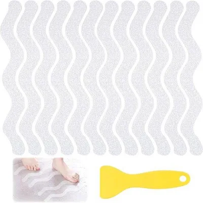Productafbeelding van Antislipstrips voor badkamers en douches - Set van 36 stuks, geschikt voor badkamers, woonkeukens en zwembaden.
