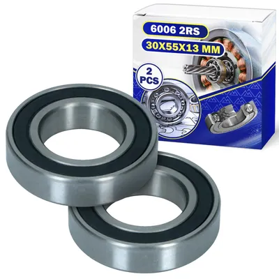 Kugellager 6006 2RS, 2 Stück, 30x55x13 mm, doppelt abgedichtet