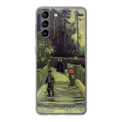 Produktbild von MuchoWow® Handyhülle Schutzhülle Hülle für Samsung Galaxy S21 Schräger Weg in Montmartre - Vincent van Gogh Silikon Softcase Handy Hülle - Softcase
