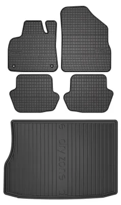 Produktbild von Gummimatten + Kofferraumwanne für Citroen DS5 2011-2015 (Schrägheck) – Schwarz, passgenau – Wielganizator SolidPRO
