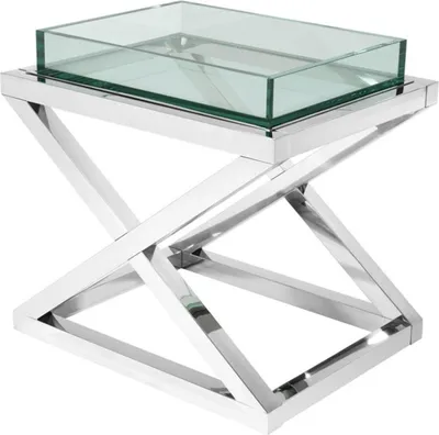 Produktbild von Casa Padrino Designer Beistelltisch Silber 61 x 48 x H. 58,5 cm - Luxus Hotel Möbel