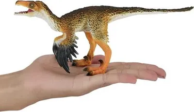 Zdjęcie produktu dla Mojo Fun Troodon with Articulated Jaw New Colour, 3 lat(a), PREHISTORIC LIFE, Żółty, Brązowy, Polichlorek winylu (PVC)