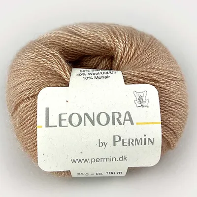Zdjęcie produktu dla Leonora by Permin – elegancka przędza z jedwabiu, wełny i moheru (04 beż)