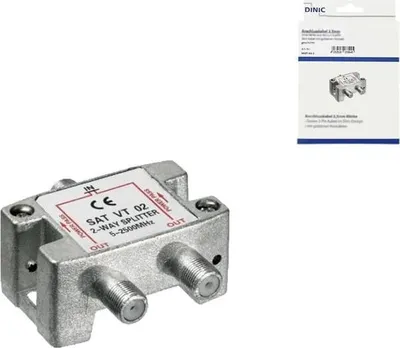 Produktbild von DINIC Verteiler SAT für Satelliten-Anlagen, 2-fach, Box 5-2500 MHz