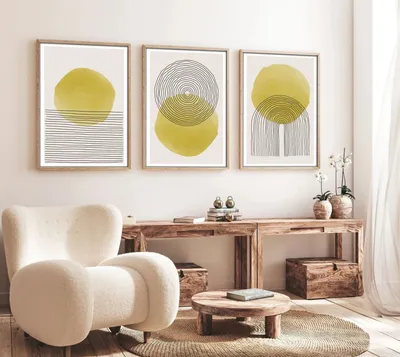Image de Wallity, Huhu144 - 50 x 35, tableau décoratif encadré en MDF (3 pièces), 100 % MDF, multicolore, 35 x 50 cm