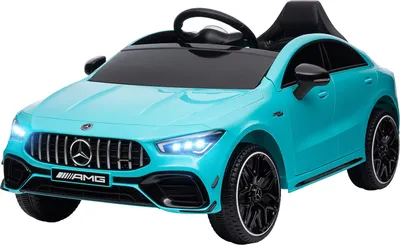 Produktbild von Kinder Elektroauto 12 V Kinderauto mit 2,4G Fernbedienung, USB-, MP3-Anschluss, Elektrofahrzeug mit Lichten, Stützrädern, Federungssystem, 3-5 km/h, für 3-6 Jahre Kinder, Hellblau