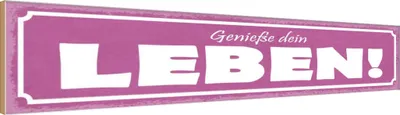 Produktbild von vianmo Holzschild 10x46 cm genieße dein Leben Dekoration