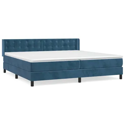 Produktbild von Boxspringbett mit Matratze Dunkelblau 200x200 cm Samt