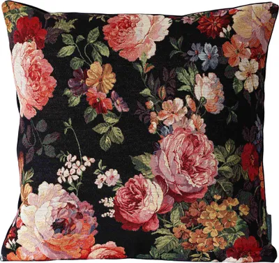 Produktbild von Gobelin Dekorativer Kissenbezug für Sofa Schlafzimmer Wohnzimmer, ROSEN & PFINGSTROSEN, 45x45