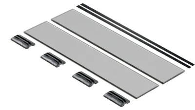 Produktbild von Fackelmann Schubeinteiler Set 6,6 x 32,3 cm, Schubladen-Organizer aus Rauchglas, Ordnungssystem in Anthrazit mit Befestigungsmaterial