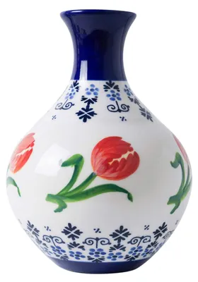 Productafbeelding van Heinen Delfts Blauw – Buikvaas, oranje tulp