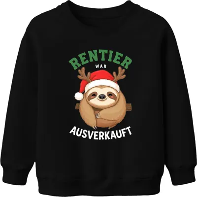 Obrázek produktu pro Reindeer bylo Christmas Sloth Gift Funny Uni dětská mikina, černá, 116 ks