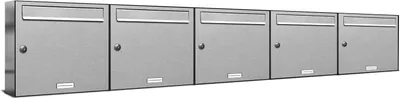 Produktbild von 5er Edelstahl Briefkasten Anlage 5 Fach Wandbriefkasten Postkasten
