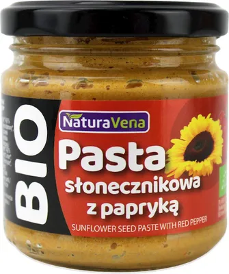 PASTA SŁONECZNIKOWA Z PAPRYKĄ BIO 185 g - NATURAVENA