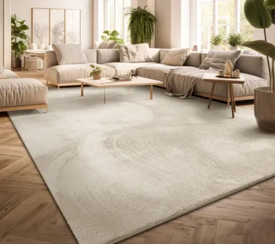 Produktbild von TT Home Wohnzimmer Teppich Kurzflor Anti-Rutsch Rückseite Unifarben Modern Waschbar Größe 300x400 cm
