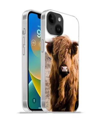 Produktbild von MuchoWow® Handyhülle Schutzhülle Hülle für Apple iPhone 14 - Softcase Schottische Highlander - Landschaft - Kuh - Braun - Tiere - Natur Silikon Softcase Handy Hülle - Mobiltelefonhülle