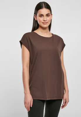 Image de Urban Classics Ladies Organic Extended Shoulder Tee brun - M