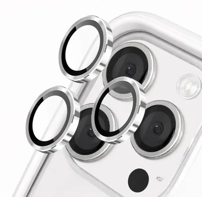 Immagine prodotto di Rhinoshield, pellicola protettiva per fotocamera resistente ai graffi e agli urti per iPhone 15 Pro / Pro Max, argento