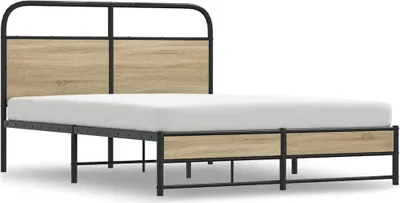 Image de Cadre de lit sans matelas 120x190 cm chêne fumé bois ingénierie