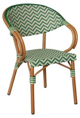 Zdjęcie produktu dla Krzesła ogrodowe do układania w stosy Mobili Rebecca Amaranta 84x57x57 Aluminium PVC, PET Zielony Biały Klasyczny Zestaw 2 sztuki