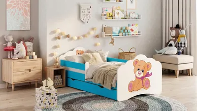 Immagine prodotto di Happy Babies Kinderbett Mobi – Con materasso, cassetto e protezione anticaduta, 80x160, lettino per bambine e letto per ragazzi, modelli disponibili (n. 1)