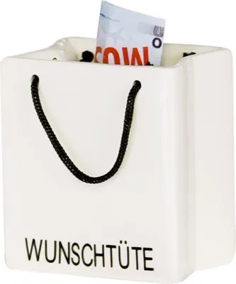 Produktbild von Casablanca Spardose Wunschtüte weiß Porzellan 96432