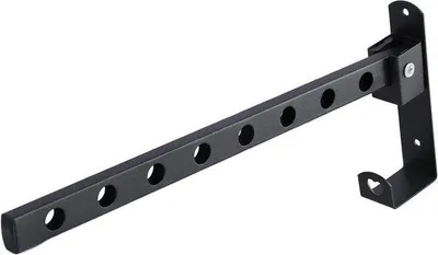Produktbild von Wandmontierter Kleiderständer mit 90°-Schwenkbarer Wandhalterung, 8 Haken für Balkon, Schwarz, ideal für Bad und Waschkabine