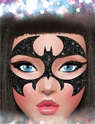 Produktbild von Schwarzer Fledermaus-Glitzergesichtsaufkleber