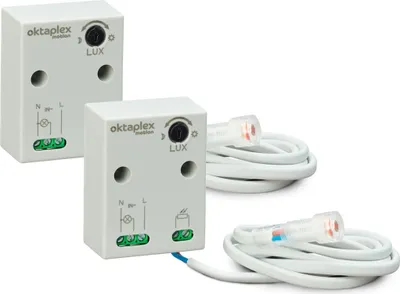 Produktbild von 2x Oktaplex Einbau Dämmerungsschalter außen IP65 230V mit externen Sensor wetterfest (verlängerbar bis 100m)