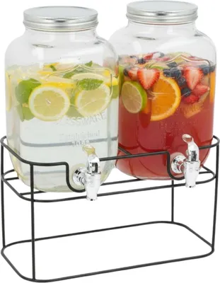 Produktbild von Cuisine Elegance DoppelGetränkespender - 2x 4 Liter - Inklusive Ständer - 33x17x32cm