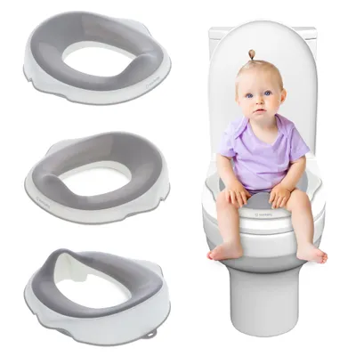 Zdjęcie produktu dla Nakładka na sedes wc dla dzieci antypoślizgowa deska na toaletę biały szary Sun Baby