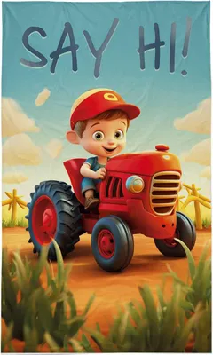 Immagine prodotto di Detexpol Asciugamano bambino 30x50 Trattore rosso cotone bambino colorato 17T