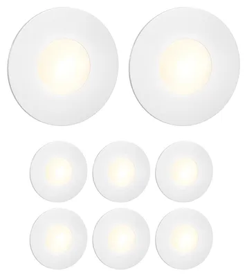 8x LED-Einbauleuchte FEX rund Ø 85 mm warmweiß IP65 230 V