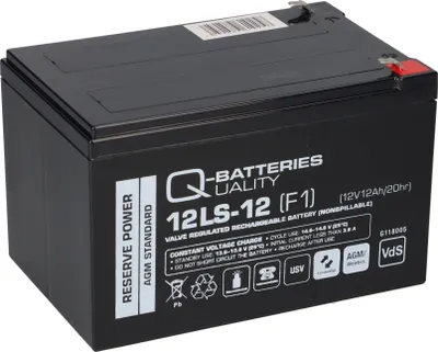 Obrázek produktu pro Q-Batteries 12LS-12 F1 12V 12Ah olověná baterie / AGM VRLA s VdS