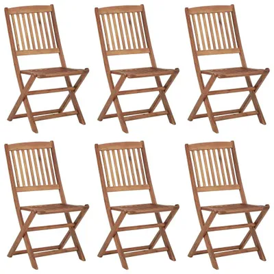 Immagine prodotto di vidaXL Sedie da giardino pieghevoli 6 pezzi con cuscino in legno massiccio di acacia