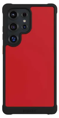 Produktbild von NIVOCASE Hülle für Samsung Galaxy S25 Ultra  Stoßfeste Handyhülle NIVOmax Case Schwarz Farbe Rot einfarbig
