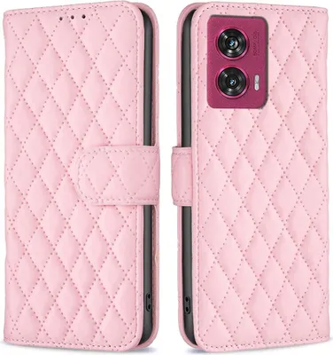 Produktbild von Motorola Edge 50 Fusion Hülle - BINFEN Rhombus Klapphülle - Rosa