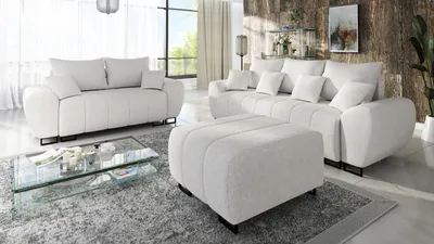 Obrázek produktu pro Moderní Pohodlná Sedací Souprava Loft Bouckle 3 + 2 + Taburet Sprežiny