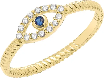 Image de Bague Femme Mauvais œil Or 375/1000 avec Oxyde de Zirconium, 50 (15.9); TRS35219RSK