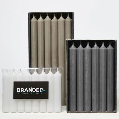 Productafbeelding van Branded kaars, Ø 2,1 × 19,5 cm - Wit