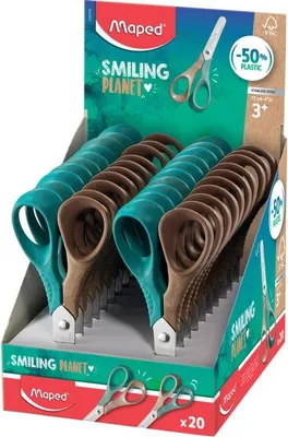 Zdjęcie produktu dla Maped 472021FM, Dziecko, Zestaw, Brązowy, Zielony, Metaliczny, Nożyczki do wycinania wzorów, Zaokrąglone końcówki, 14 mm