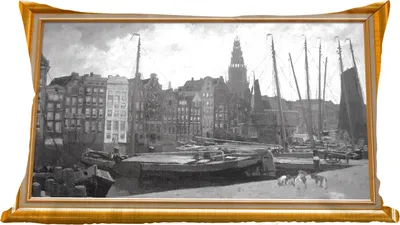 Produktbild von MuchoWow® Zierkissen Sofakissen Wohnzimmer Dekokissen 50x30 cm Kunstwerke - Alte Meister - Liste - Gold - Wohnzimmerdekoration - Polster mit Photo
