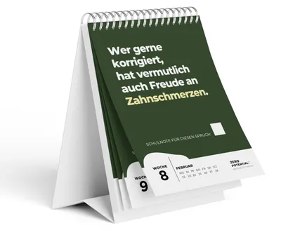 Produktbild von Lehrerkalender 2026/2027, demotivierende Sprüche, 52 Wochen, A6 Format, für die Lehrerkammer