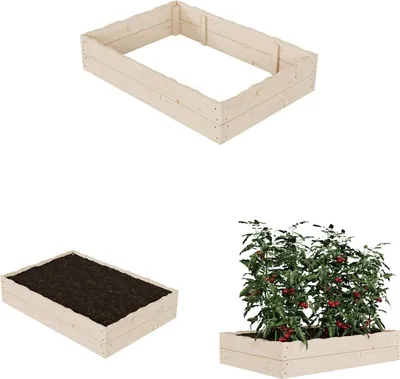 Obrázek produktu pro QLS Zvýšený záhon 120x80x24 cm ze dřeva pro pěstování zeleniny bylinek dekorace 11169