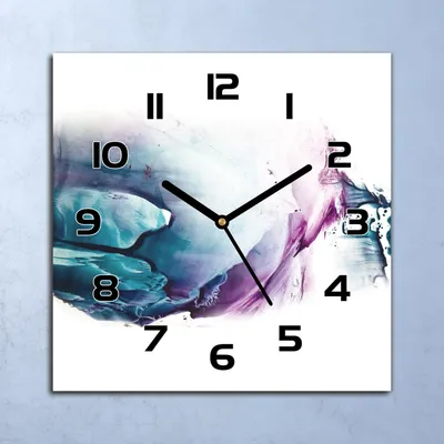 Produktbild von Wanduhr Echt-Glas-Küchenuhr Farbflecken Aquarell Quarz 30x30 Deko Bilder