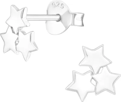 Produktbild von Ohrringe Ohrstecker 925 Sterling Silber Dreifacher Stern