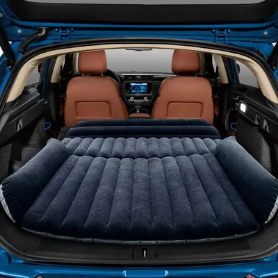 Immagine prodotto di Materasso gonfiabile per auto, materasso ad aria per auto con pompa ad aria, materasso ad aria più spesso per SUV, letto gonfiabile per campeggio, viaggi e attività all'aperto, colore blu marino