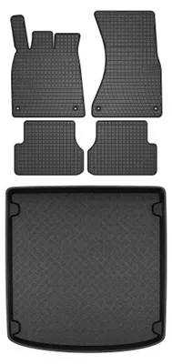 Produktbild von Gummimatten + Kofferraumwanne für Audi A6 C7 2011-2017 (Kombi) – Schwarz, passgenau – Wielganizator SolidPRO