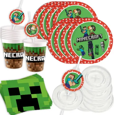 Produktbild von Minecraft Basic Tischdeko-Set, 52-teilig für 8 Kinder